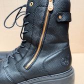 Rieker Botas militares de piel negra con cremallera · Foto 6