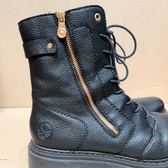 Rieker Botas militares de piel negra con cremallera · Foto 9