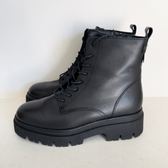 Tamaris Botines militares plataforma cuero negro · Foto 7