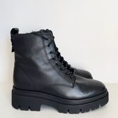 Tamaris Botines militares plataforma cuero negro · Foto 10