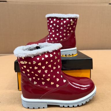 Dockers · Botas infantiles con corazones dorados · Burdeos, Dorado