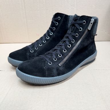 Botines de ante con cremallera y cordones · Negro, Gris