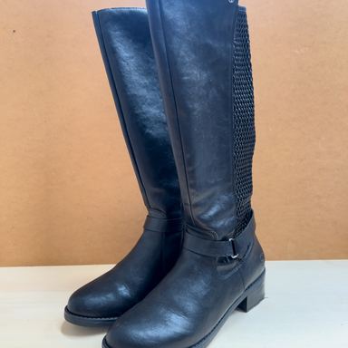 Rieker · Botas altas con detalle textil · Negro