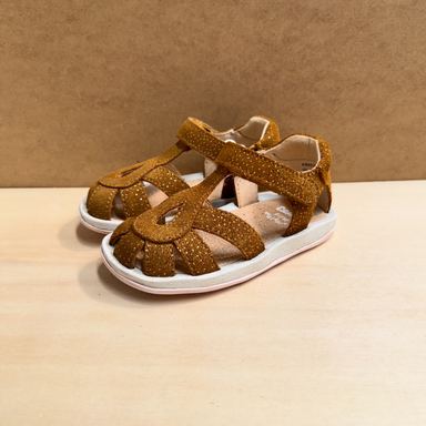 Camper · Sandalias infantiles doradas con brillos · Dorado, Blanco